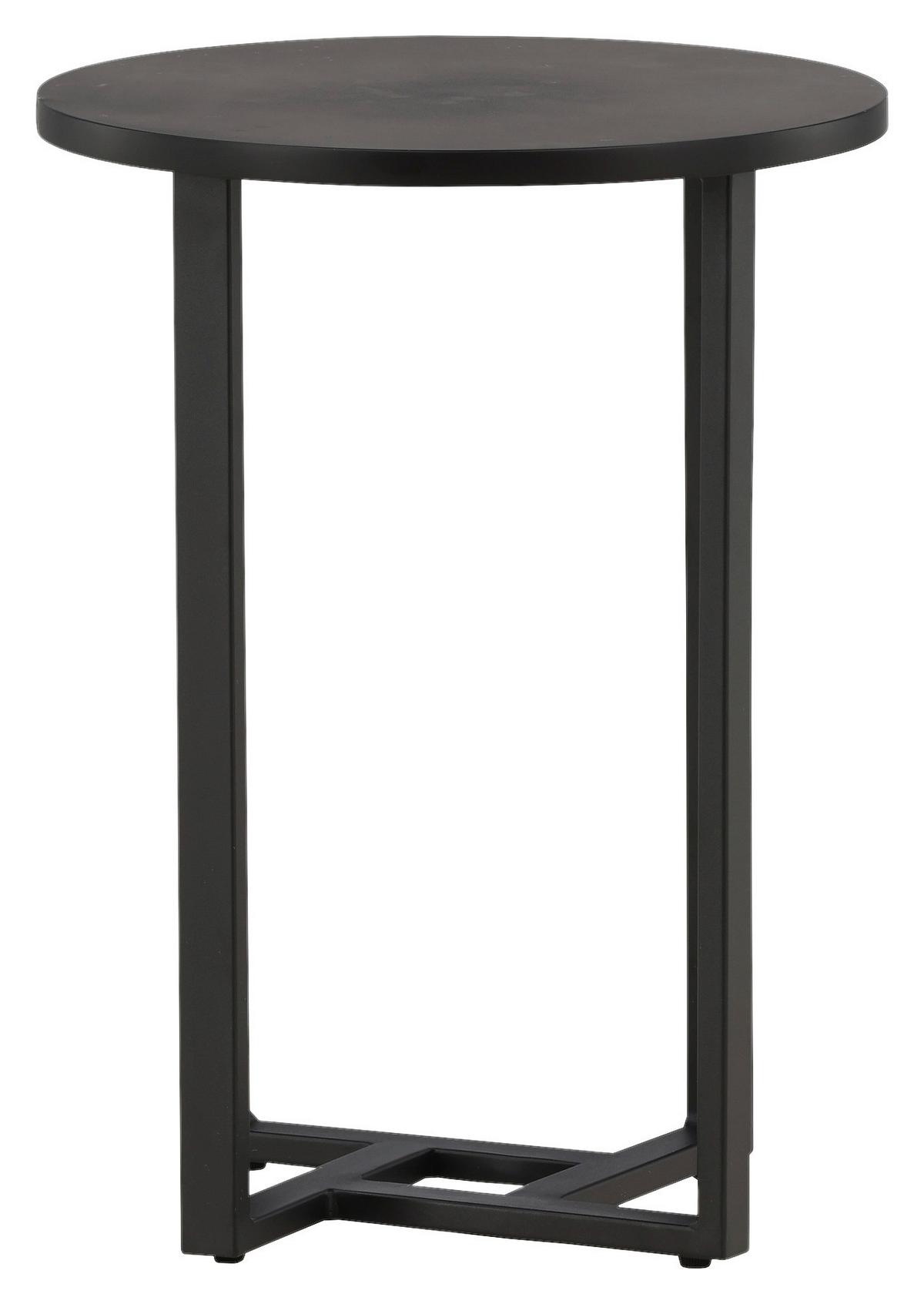 Couchtisch Lawton - Schwarz, Design, Holzwerkstoff/Metall (40/40/55cm) - Livetastic