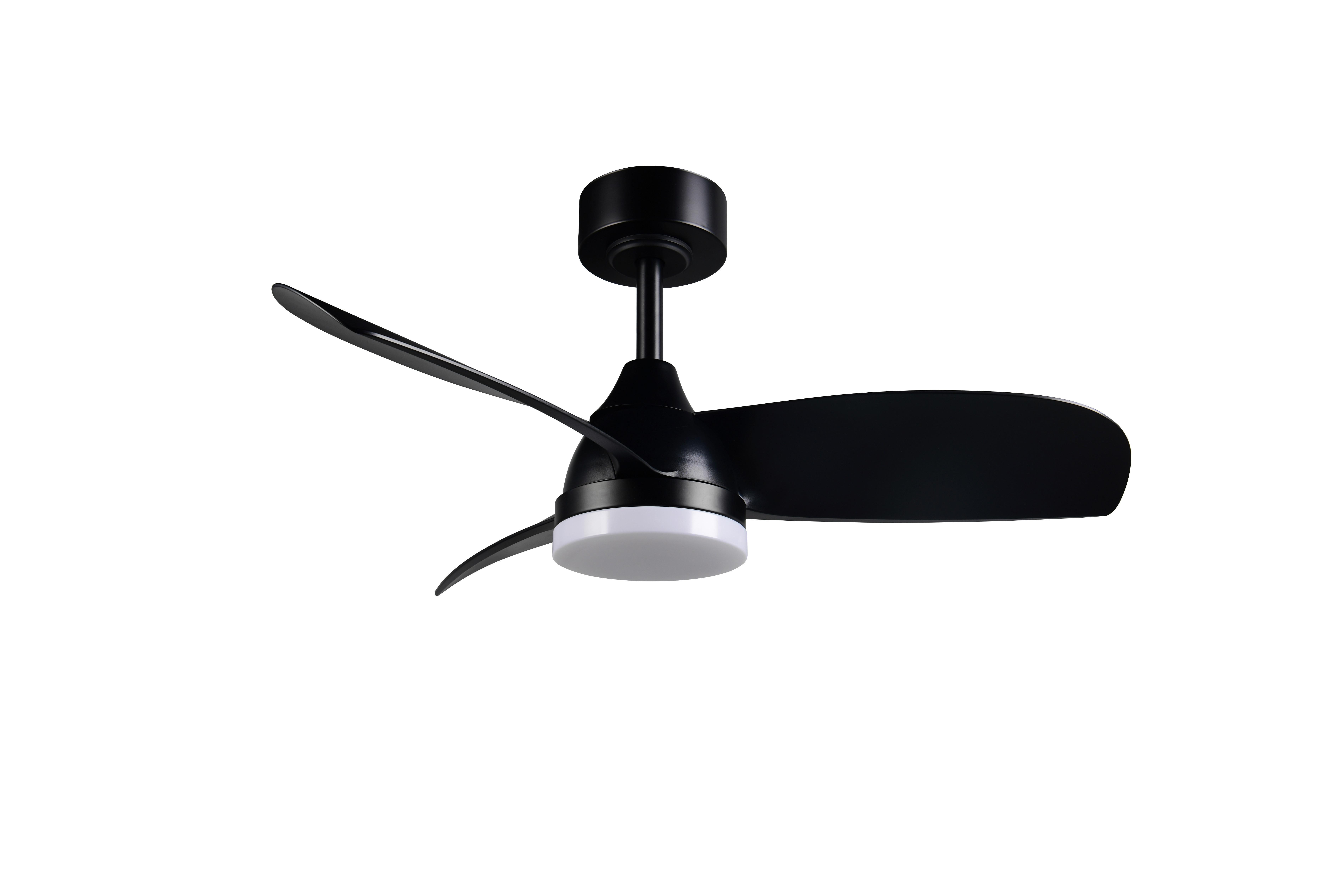 Deckenventilator Hesinki Schwarz D: 90 cm - Schwarz, KONVENTIONELL, Metall (90,0/32,5-40,0cm)