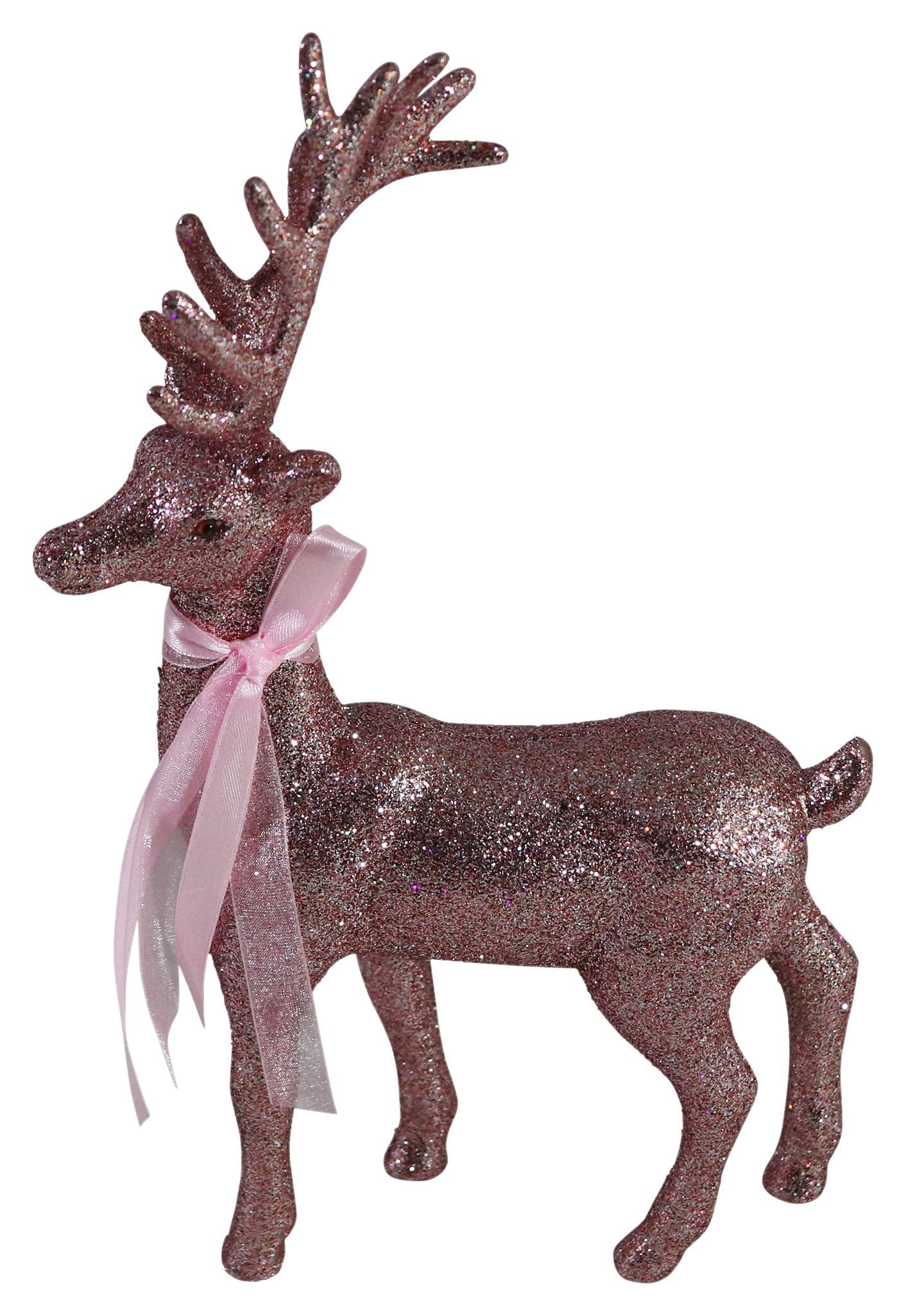 Dekor Szarvas Robin - Pink, modern, Műanyag (17,5/5,5/29,5cm)