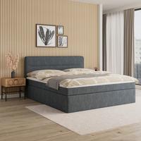 Boxspringová posteľ MARCO 180x200, sivomodrá - čierna/sivomodrá, Modern, drevo/textil (180/200cm) - Bessagi Home