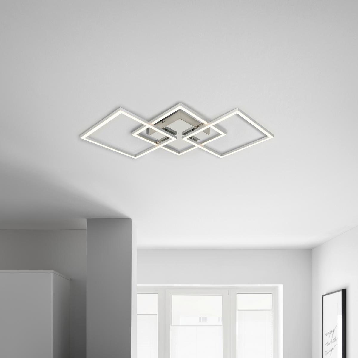 Stropné LED svietidlo OLPÜ, Š: 95cm - hliníková, Modern, kov/plast (72,4/35,4/5,2cm) - Modern Living