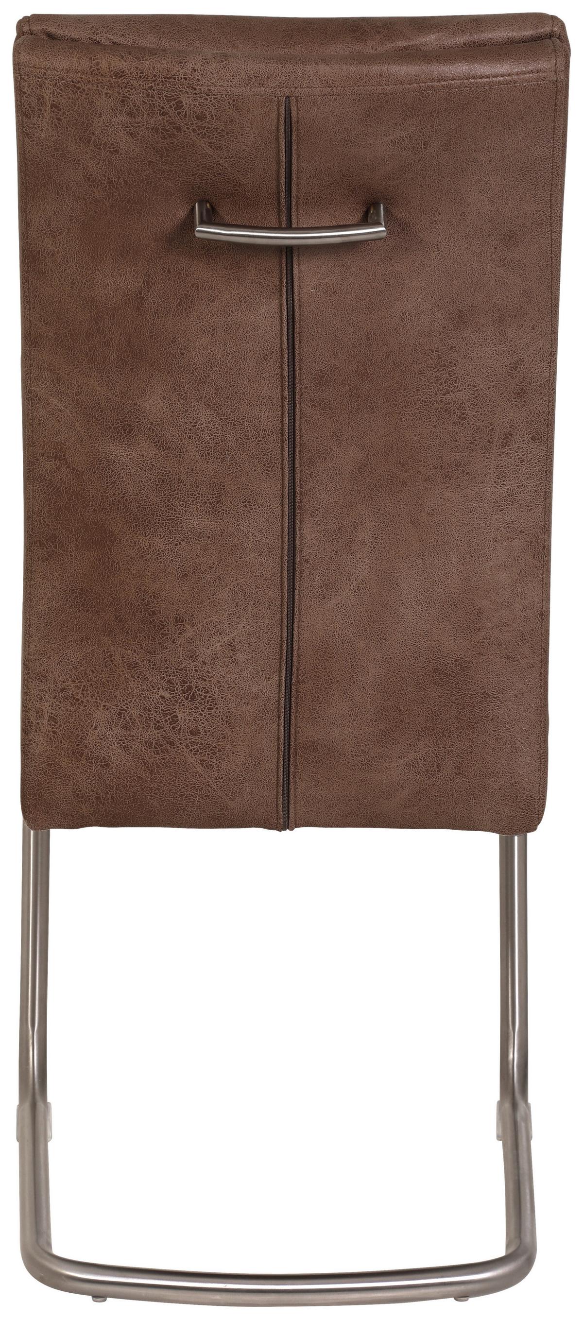 Schwingstuhl-Set Paula S - Edelstahlfarben/Schlammfarben, MODERN, Textil/Metall (45/102/65cm) - MID.YOU