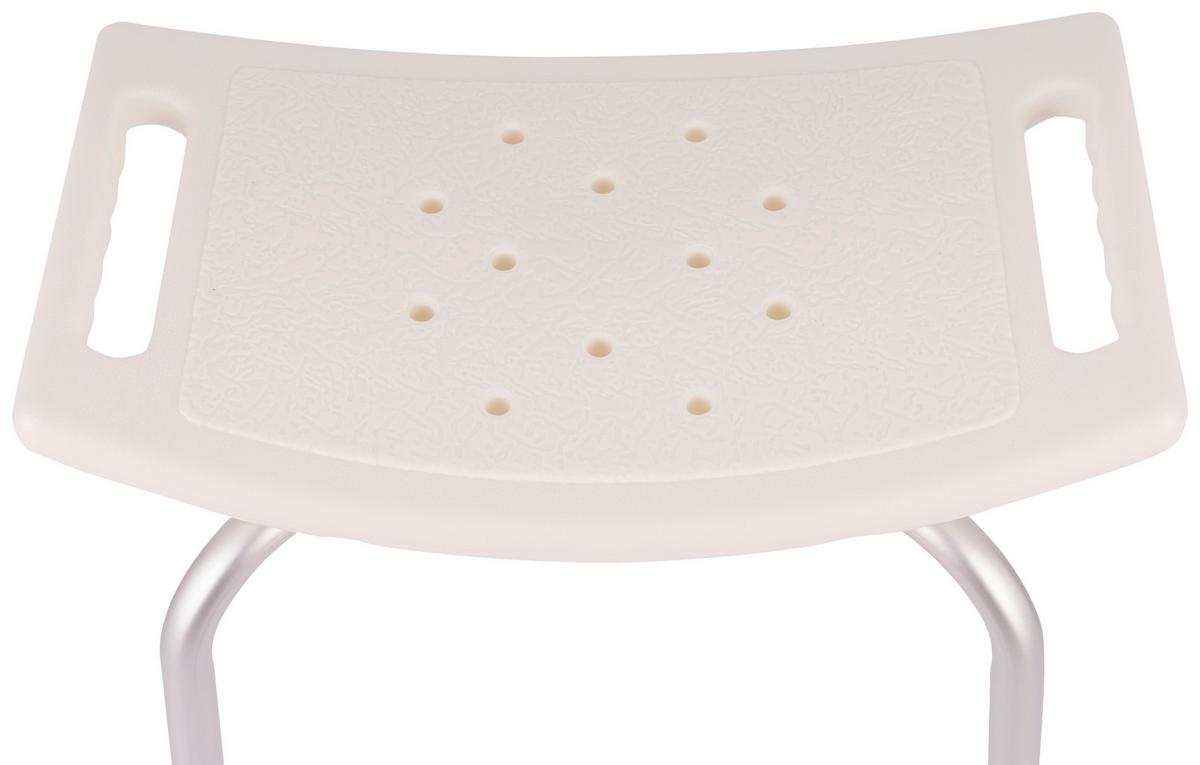 Duschhocker Rudi Metall/ Kunststoff Weiß H: 50,5 Cm - Alufarben/Weiß, MODERN, Kunststoff/Metall (50,5/39-50/30,5cm)
