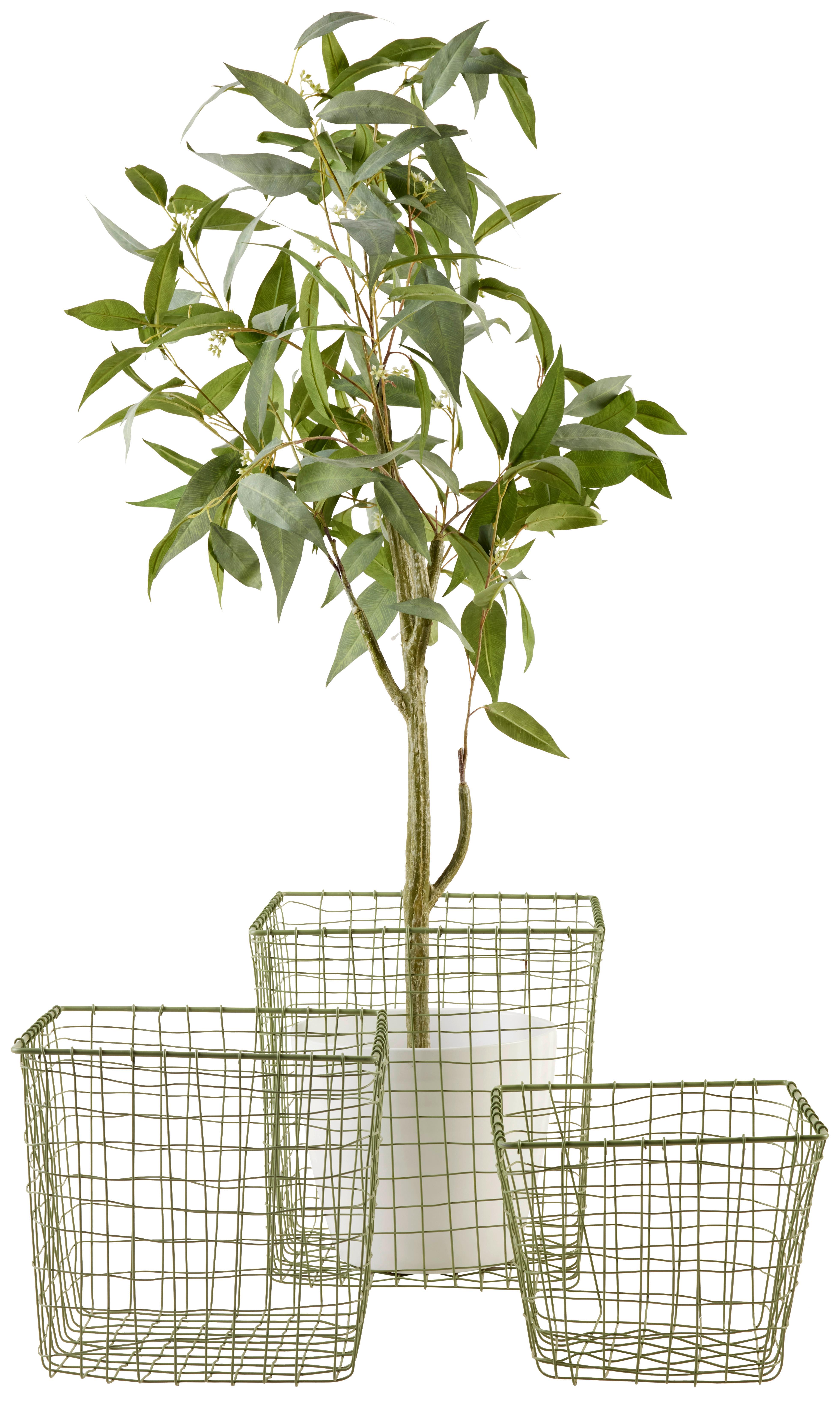 Koš Adela, 22/20cm - jadeitově zelená, Design, kov (22/20cm)