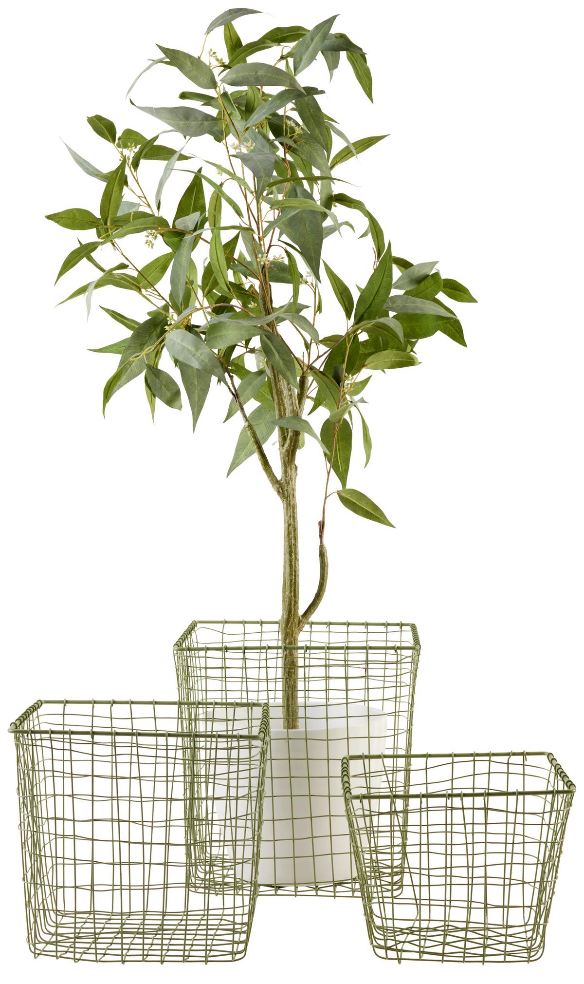 Koš Adela, 22/20cm - jadeitově zelená, Design, kov (22/20cm)