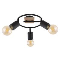 Strahler Josella 3-Flammig verstellbar Ø 29 cm - Dunkelbraun/Schwarz, Design, Holz/Metall (29/18cm) - Globo