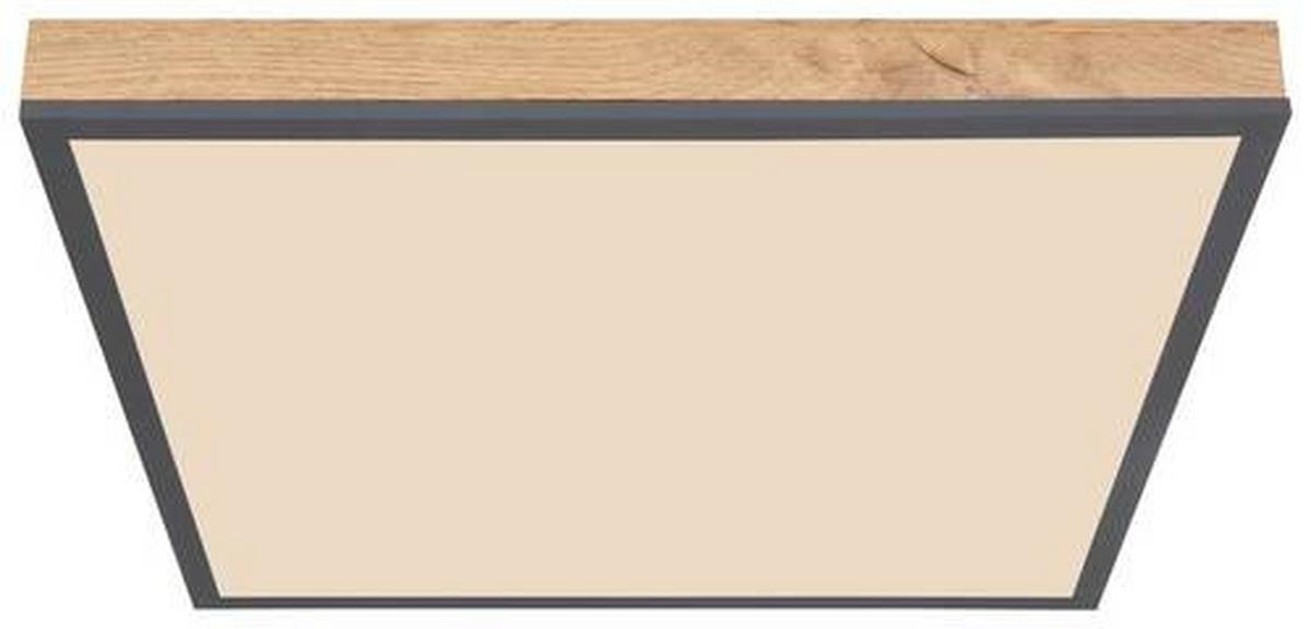 LED-Deckenleuchte Doro L: 45 cm mit Fernbedienung - Opal/Graphitfarben, Basics, Kunststoff/Metall (45/45/7,6cm) - Globo
