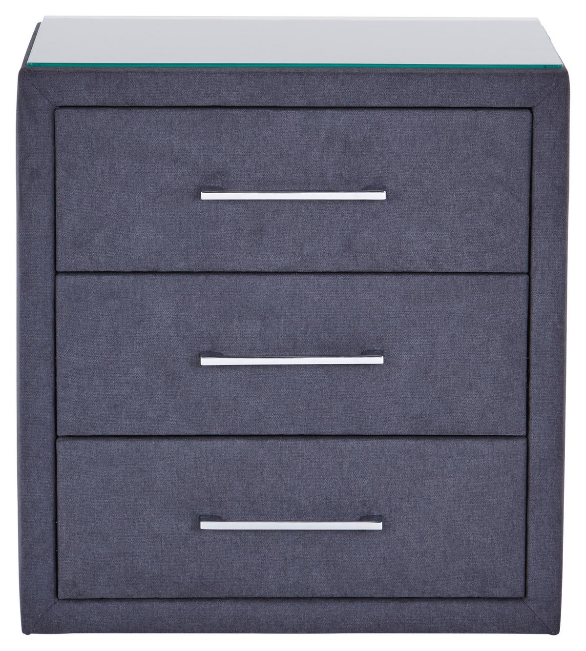 Nachtkästchen Kleopatra - Anthrazit, KONVENTIONELL, Holzwerkstoff/Kunststoff (56/60/41cm) - Ondega