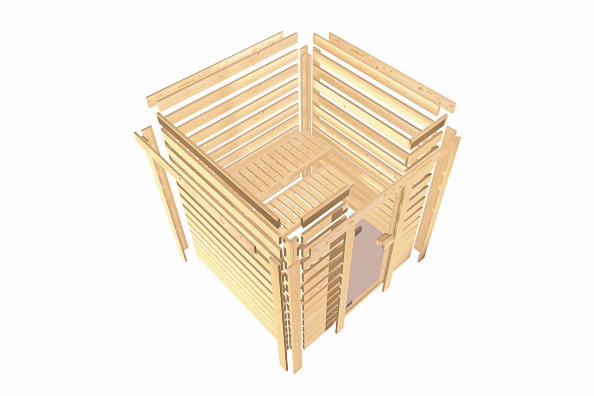 Sauna Muya 159/210/159 Cm - Fichtefarben, Basics, Holz (159/210/159cm)