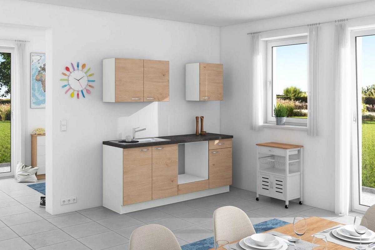 Küchenzeile Plan Ohne Geräte Ohne Geräte B: 200 Cm - Wildeiche/Anthrazit, Design, Holzwerkstoff (200cm) - Express