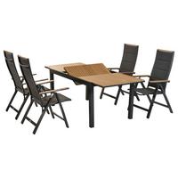 Gartenset Verona - Graphitfarben/Naturfarben, MODERN, Kunststoff/Textil - Gardenson