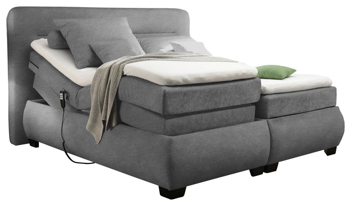 Polohovateľná posteľ boxspring Evolution 3 160x200cm tm.sivá - čierna/tmavosivá, Konventionell, textil/plast (160/200cm) - MID.YOU