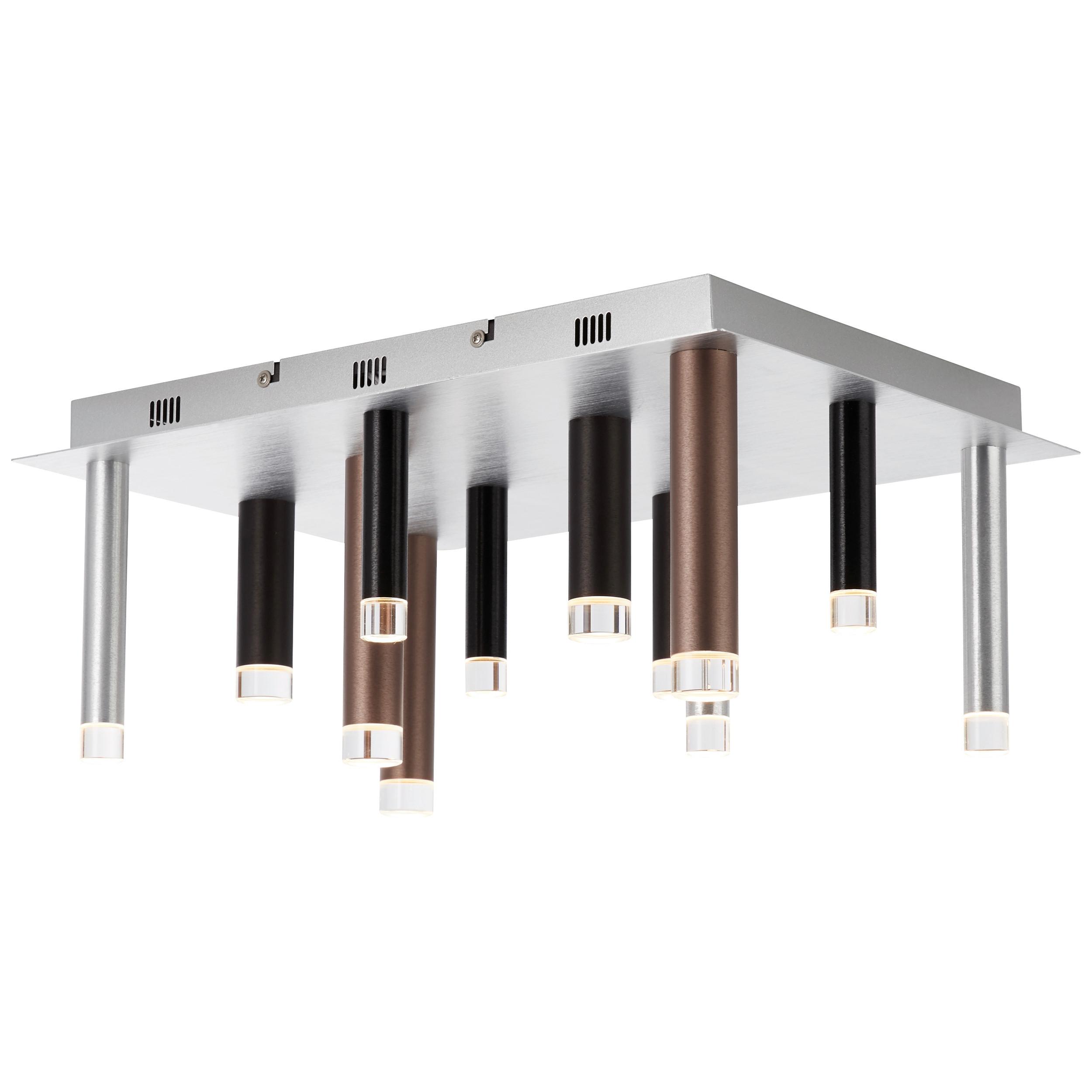 Led-deckenleuchte G93769/20 Cembalo - Schwarz/Alufarben, Design, Kunststoff/Metall (50/35/21cm) - Brilliant