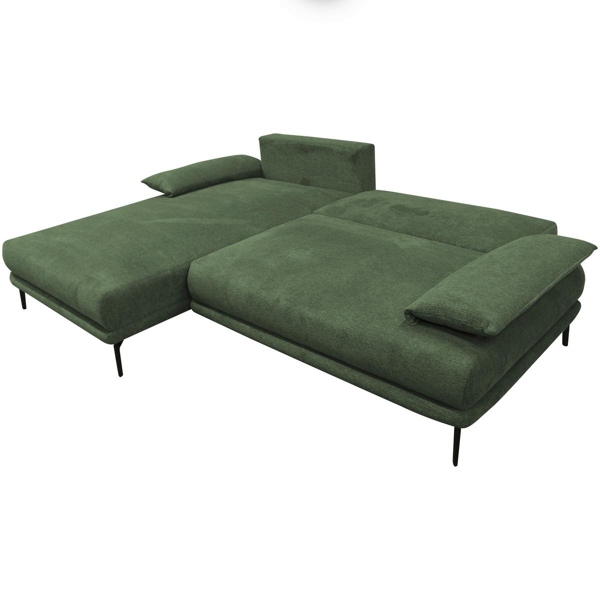 Ecksofa mit Bettkasten Lagacy 192x260 cm Webstoff Grün - Schwarz/Grün, Design, Textil (192/260cm) - MID.YOU