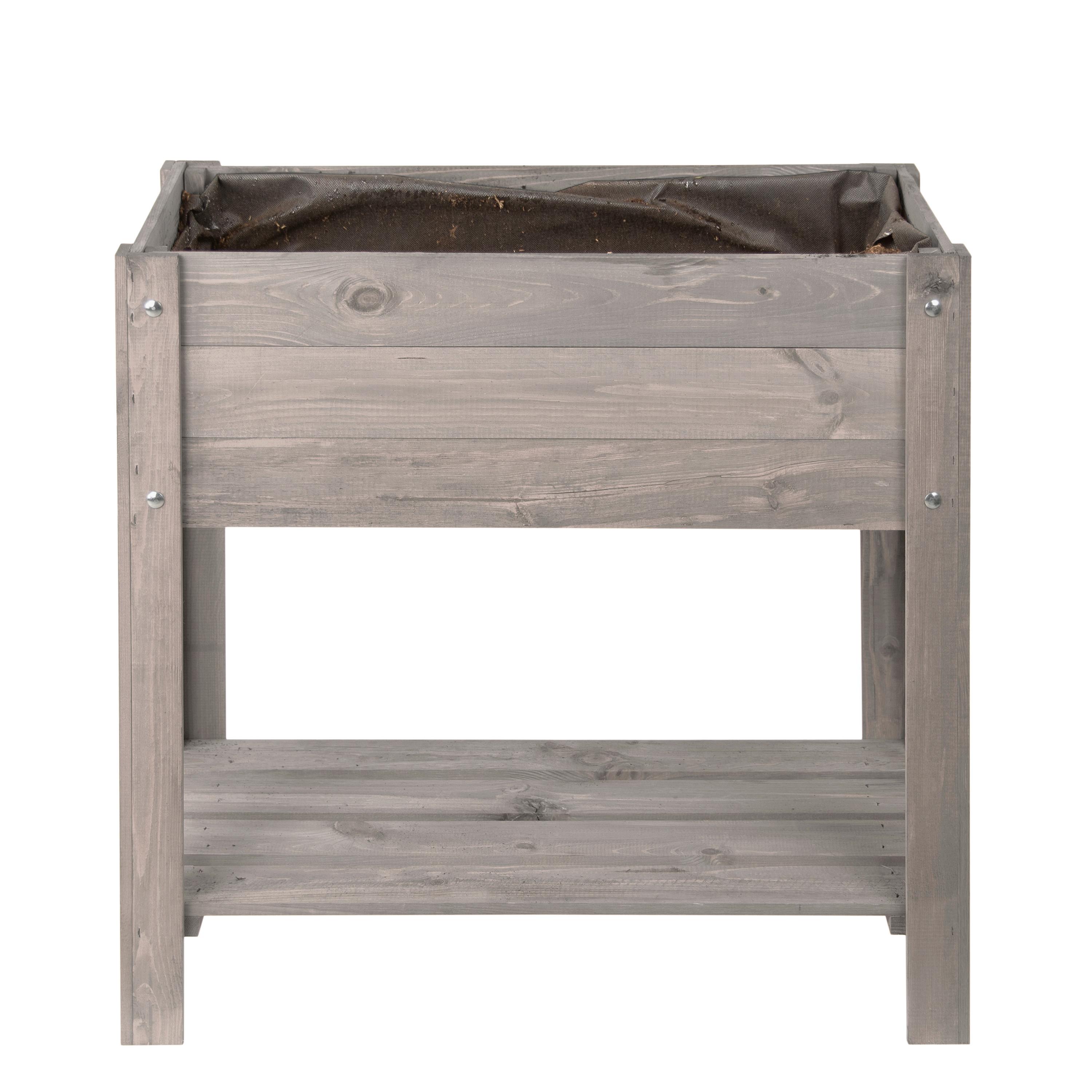 Hochbeet Echtholz Kiefer 80,5x78,5x40 cm Anthrazit - Anthrazit, Basics, Holz (80,5/78,5/40cm)