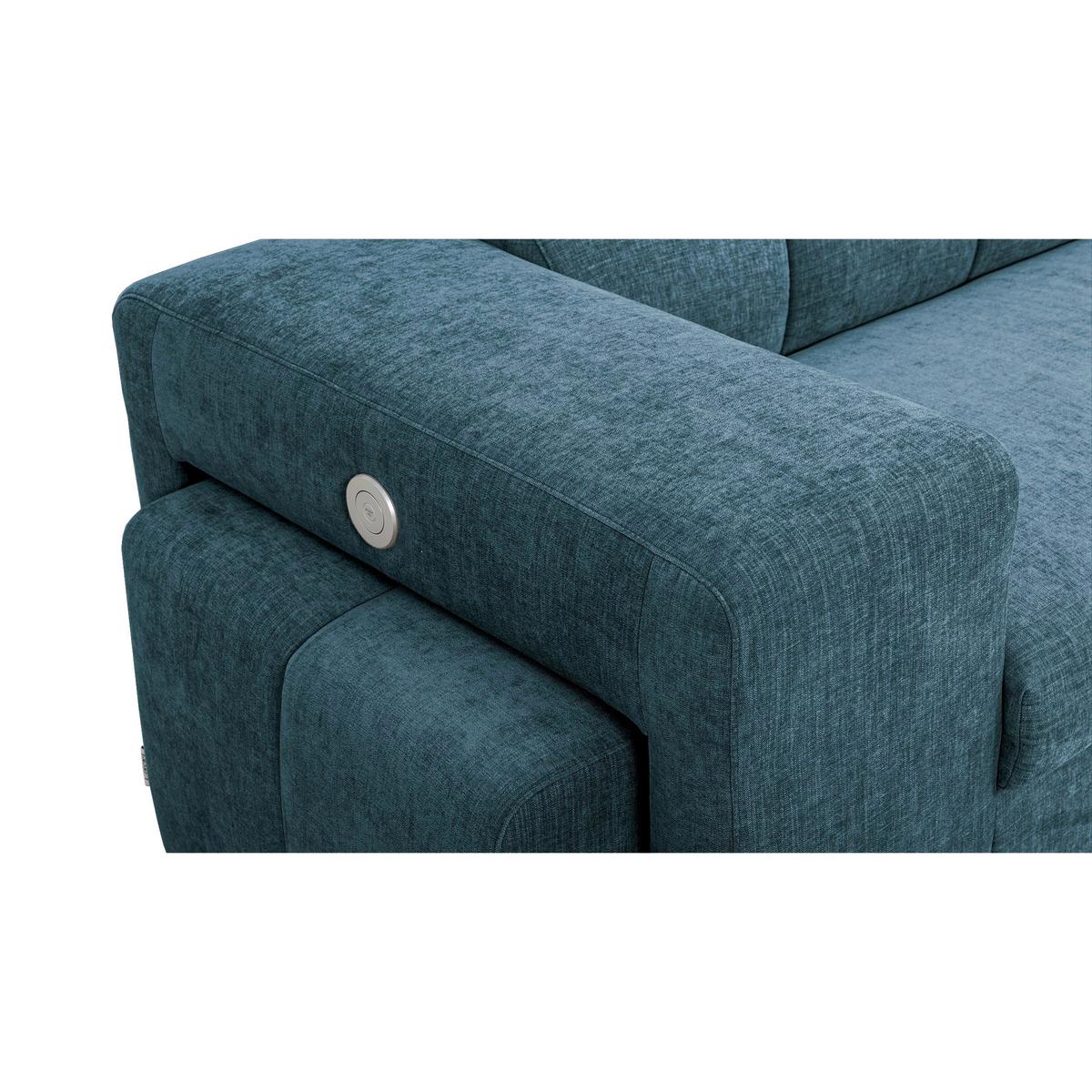 3-SitzerSofa m. Schlaffunktion Sirius S blau, B: 251cm - Blau/Schwarz, KONVENTIONELL, Holz/Holzwerkstoff (251/96/100cm)
