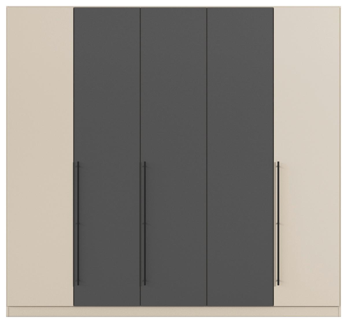 Kleiderschrank Safari B. 226 cm - Champagner/Grau, KONVENTIONELL, Holzwerkstoff (226/229/54cm)