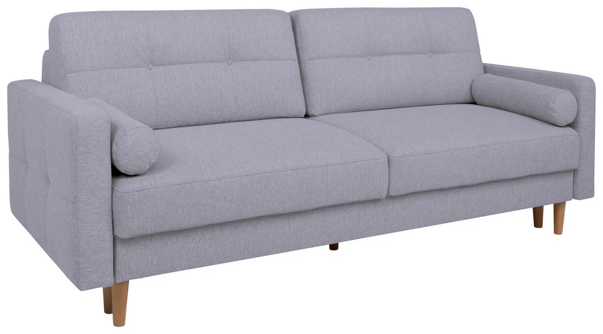Schlafsofa Noret Graublau B: 222 Cm - Eiche Wotan/Hellgrau, KONVENTIONELL, Textil (222/93/99cm) - MID.YOU