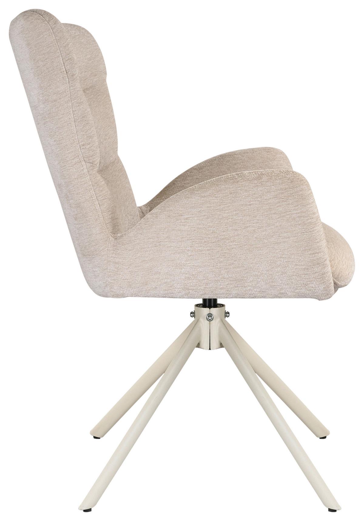 STOLIČKA S PODRÚČKAMI STELLA - béžová, Design, kov/textil (58/88,5/68cm) - Mömax