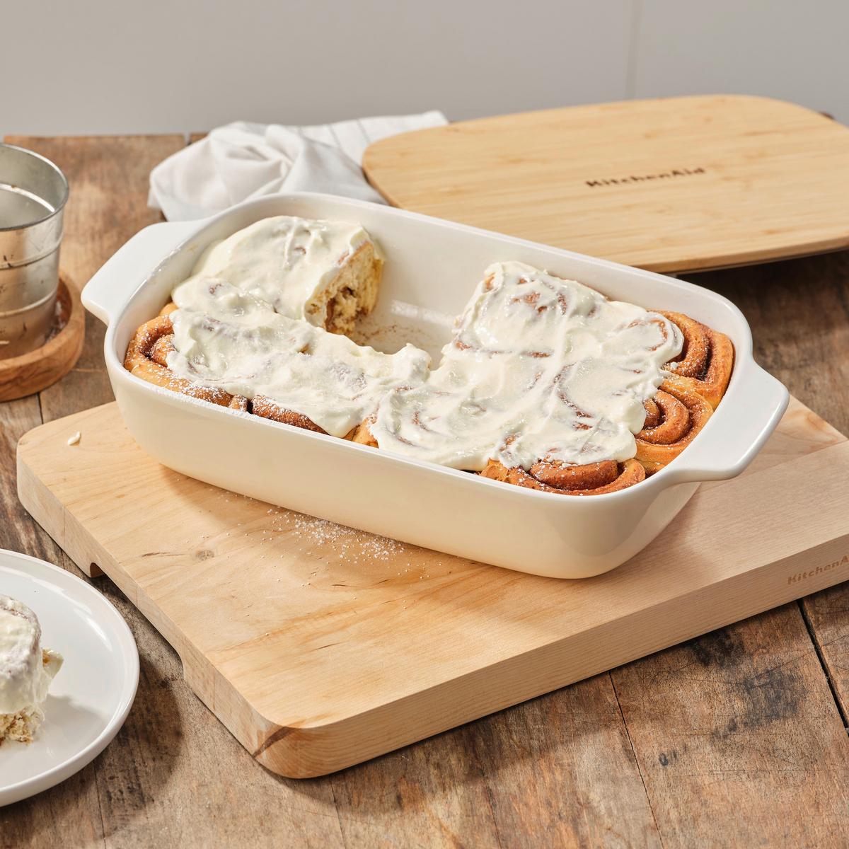 Auflaufform Stoneware Creme/weiß B: 24 Cm - Creme/Weiß, Basics, Naturmaterialien/Keramik (24cm) - Kitchenaid