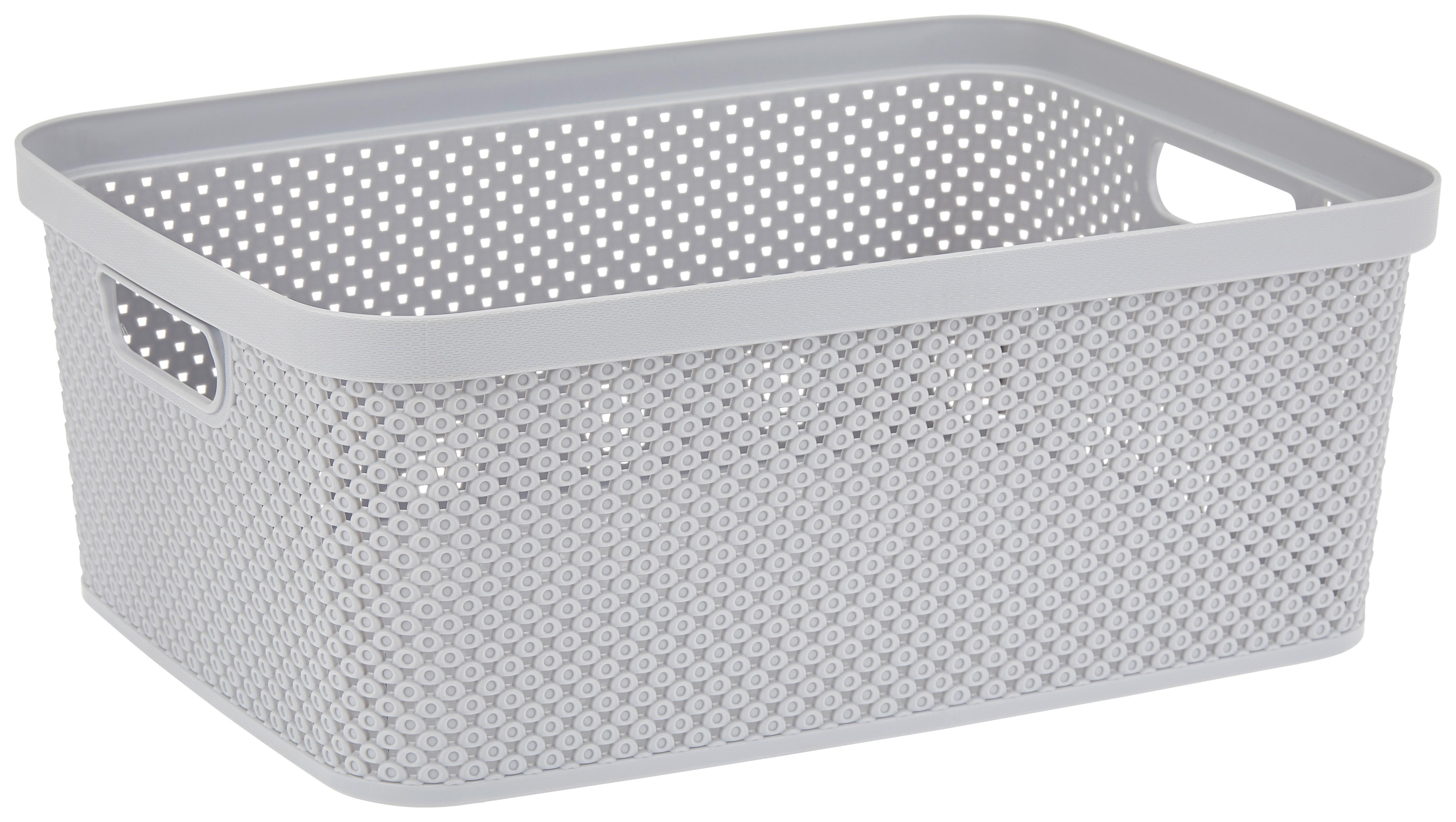 Aufbewahrungskorb Diamond 38,5x15 cm Kunststoff Hellgrau - Grau, Basics, Kunststoff (38,5/27,5/15cm) - Luca Bessoni