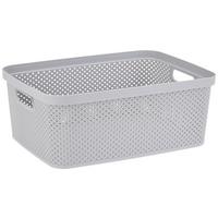 Aufbewahrungskorb Diamond 38,5x15 cm Kunststoff Hellgrau - Grau, Basics, Kunststoff (38,5/27,5/15cm) - Luca Bessoni