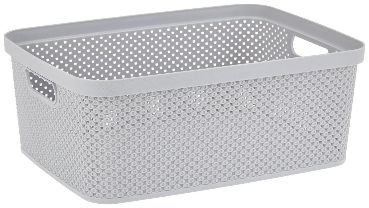 Aufbewahrungskorb Diamond 38,5x15 cm Kunststoff Hellgrau - Grau, Basics, Kunststoff (38,5/27,5/15cm) - Luca Bessoni
