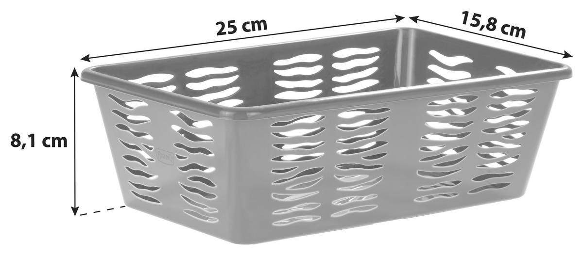 Tárolókosár Zebra - antracit/fehér, Konventionell, műanyag (25/15,8/8,1cm) - Homezone