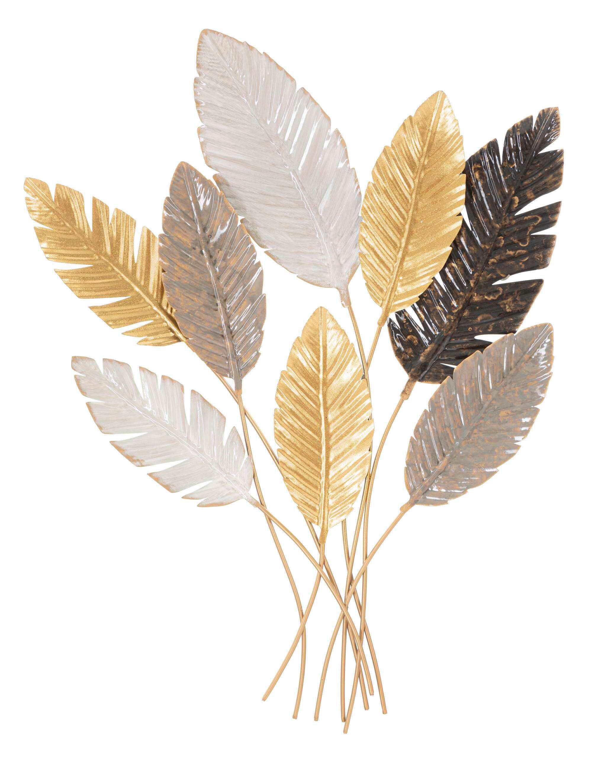 Wanddeko Palmy Gold/Silberfarben B: 73 cm - Basics, Metall (73/6/93cm)