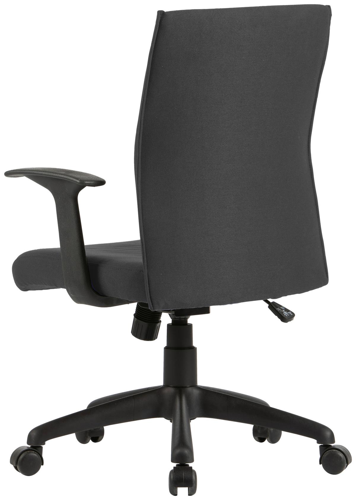 Bürostuhl Rocket Mit Armstützen Schwarz Bis 110 Kg - Schwarz, MODERN, Kunststoff/Textil (56/92,5-100,5/61,5cm) - MID.YOU