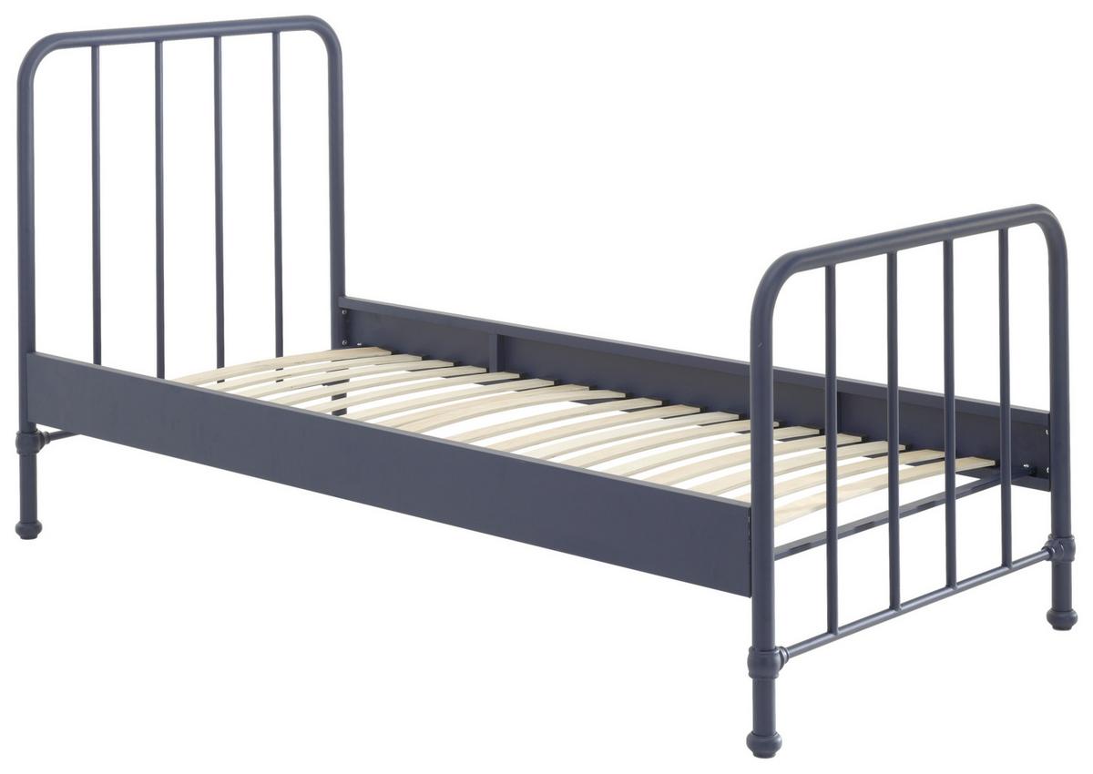 Postel pro děti a mládež BRONXX modrá matní - modrá, Moderní, kov/dřevo (90/200cm) - MID.YOU
