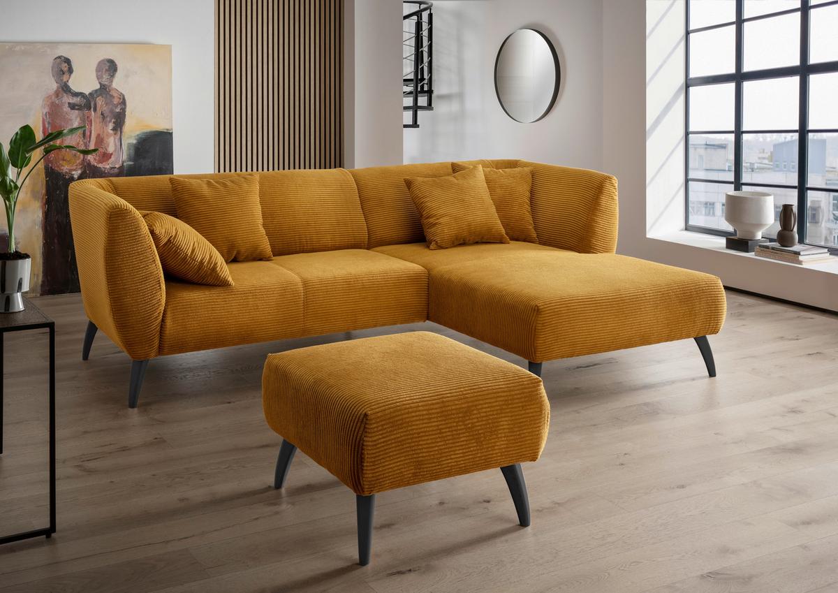 Hocker Colori Goldfarben B: 66 Cm - Goldfarben/Schwarz, MODERN, Holz/Textil (66/44/66cm) - MID.YOU