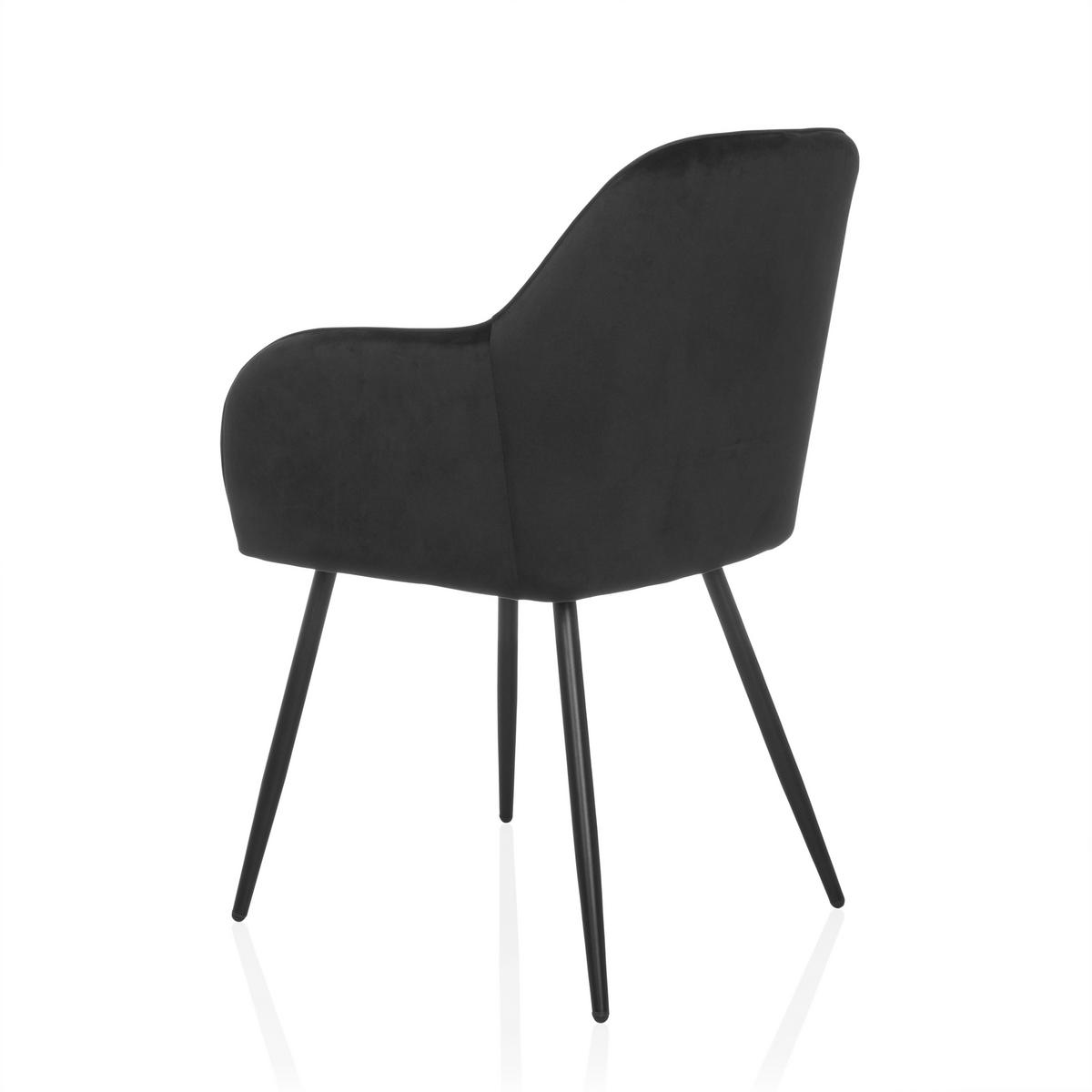 Armlehnstuhl Charvelle Schwarz B: 55 Cm - Schwarz, MODERN, Textil/Metall (55/86/58cm) - MID.YOU