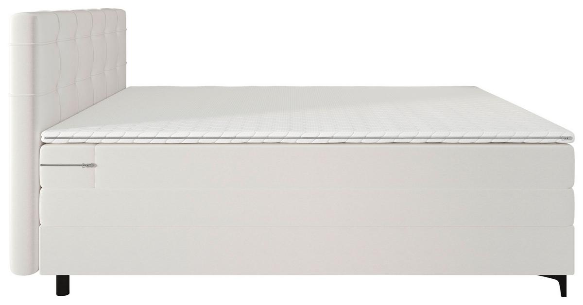 Boxspringbett Mitto mit Topper 180x200 cm - Champagner/Schwarz, KONVENTIONELL, Textil/Metall (180/200cm)