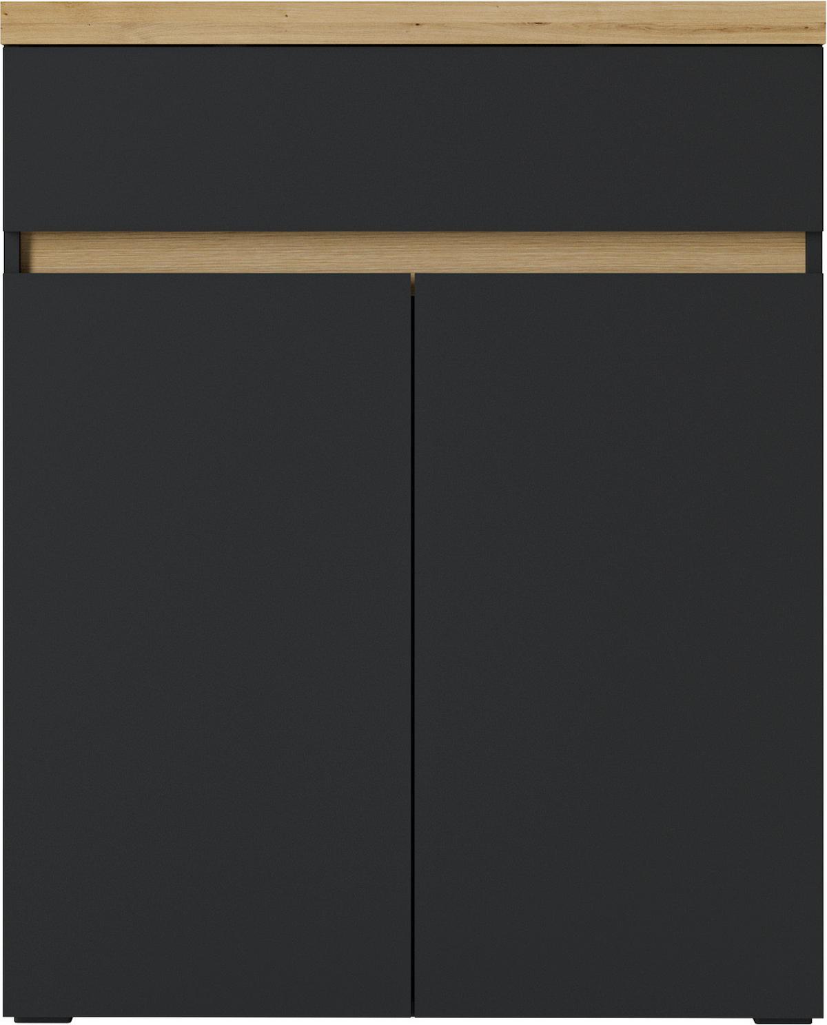 Kommode Pepe B: 85 cm Anthrazit/Artisan Eiche Dekor - Anthrazit/Eiche Artisan, Trend, Holzwerkstoff (85/106/37cm)