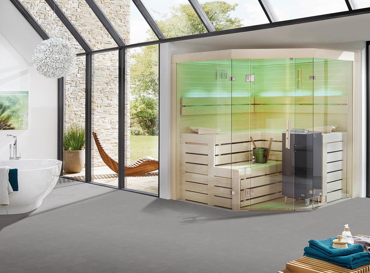 Designboden Fliesenoptik Grau Stärke 6,5mm - Grau, Basics, Kunststoff (93.5/46.5/0.65cm)