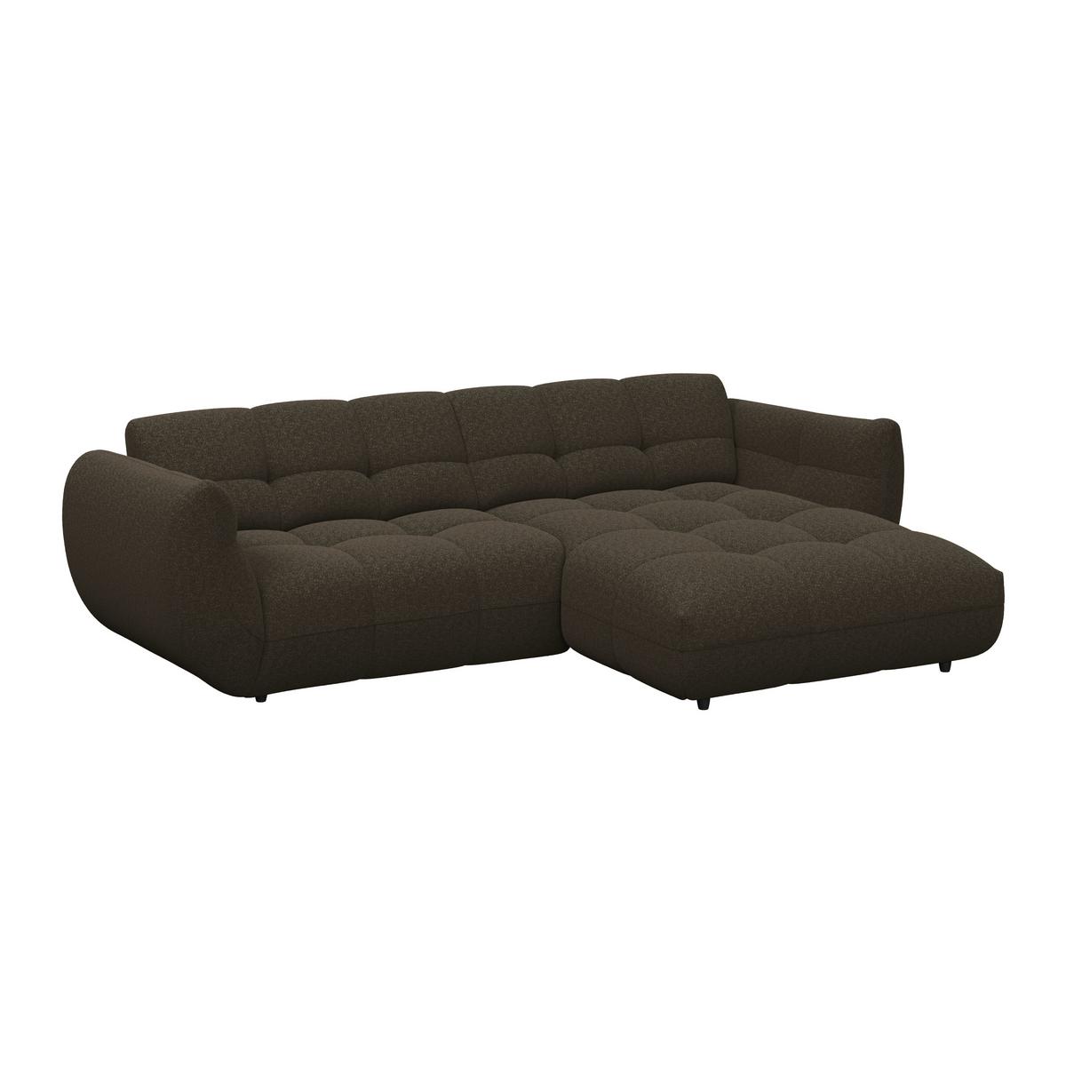Ecksofa Panda Chenille braun, 280x178cm - Schwarz/Braun, Trend, Textil (280/178cm)