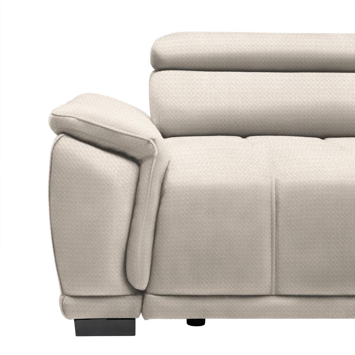 Rohová sedačka GRINALDI, pravá, perleťová - černá/perleť, Moderní, textil/plast (283/206cm) - Premium Living