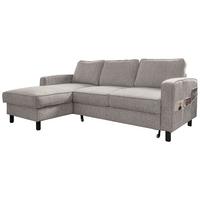 Sedačka MELANIE S, ľavá, sivobiela, úl.priestor a lôžko - čierna/sivobiela, drevo/textil (148/228cm) - MID.YOU