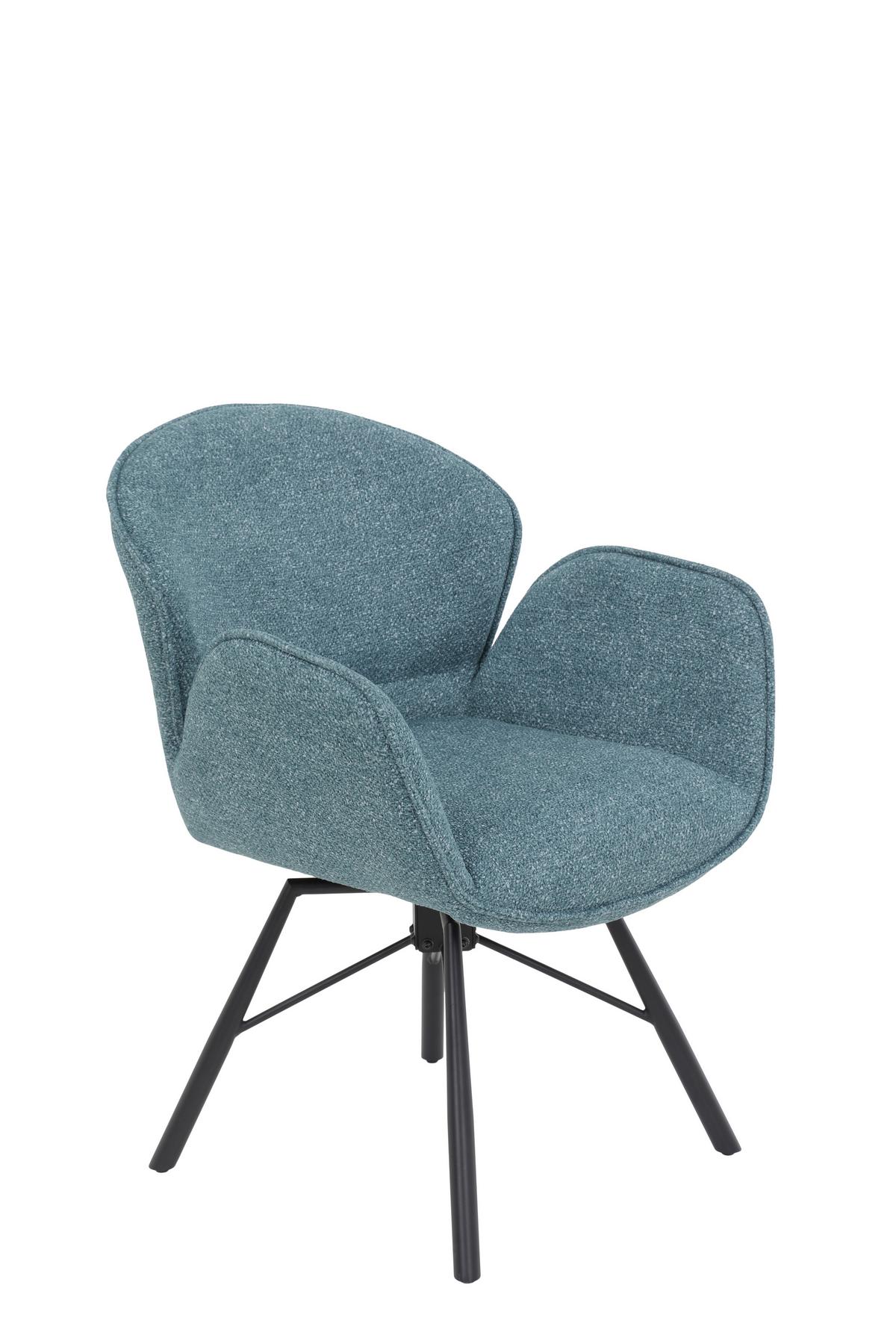 Armlehnstuhl-set Bristol S 2er-Set - Salbeigrün/Schwarz, MODERN, Textil/Metall (62/83/66cm) - MID.YOU