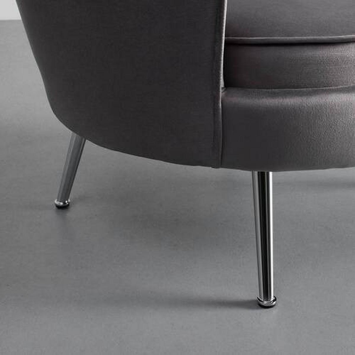 Křeslo Cherie šedá - tmavě šedá/barvy chromu, Moderní, kov/textil (87/83/85cm) - Bessagi Home