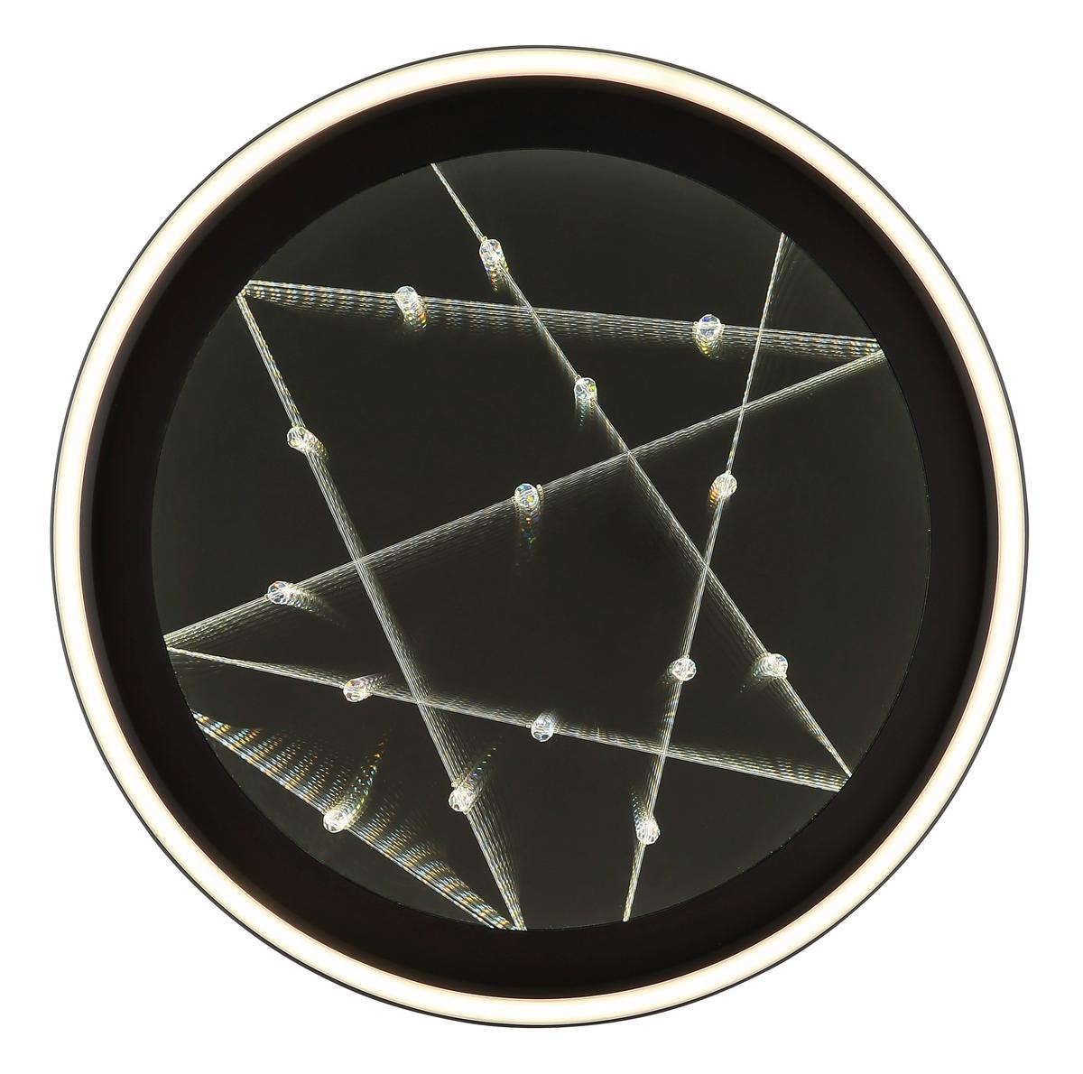 LED-Deckenleuchte Memory-Funktion - Klar/Schwarz, Design, Glas/Kunststoff (40/8,5cm) - Globo