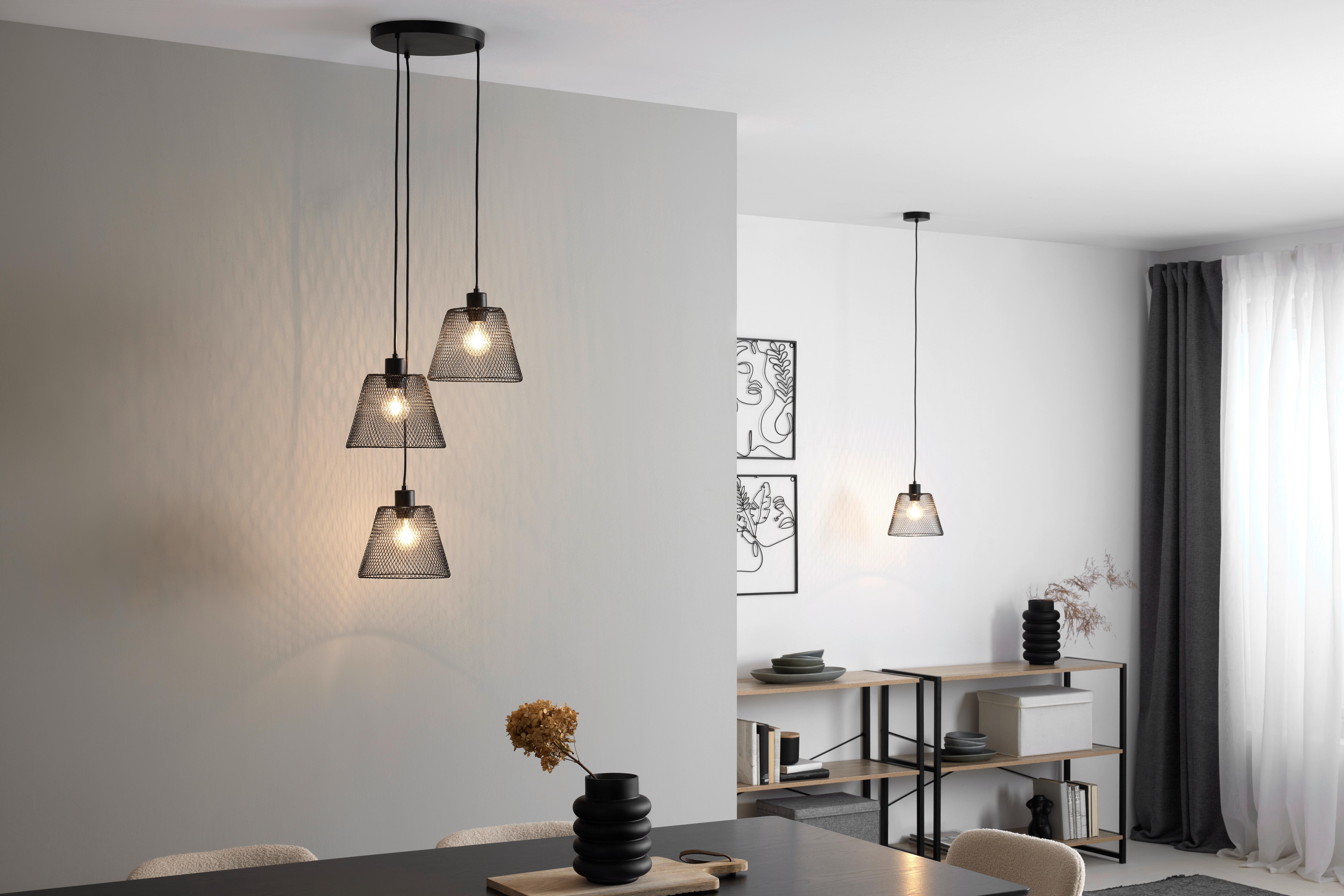 Závěsné svítidlo YLVIE, bez 1xE27 max. 40W - černá, Moderní, kov/plast (20/120cm) - Based