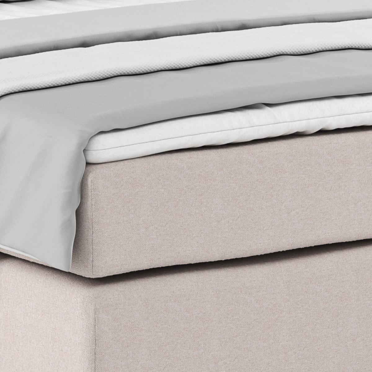 Posteľ Boxspring NERO PL: 140/200 cm, béžová - chrómová/béžová, Konventionell, kov/textil (140/200cm)