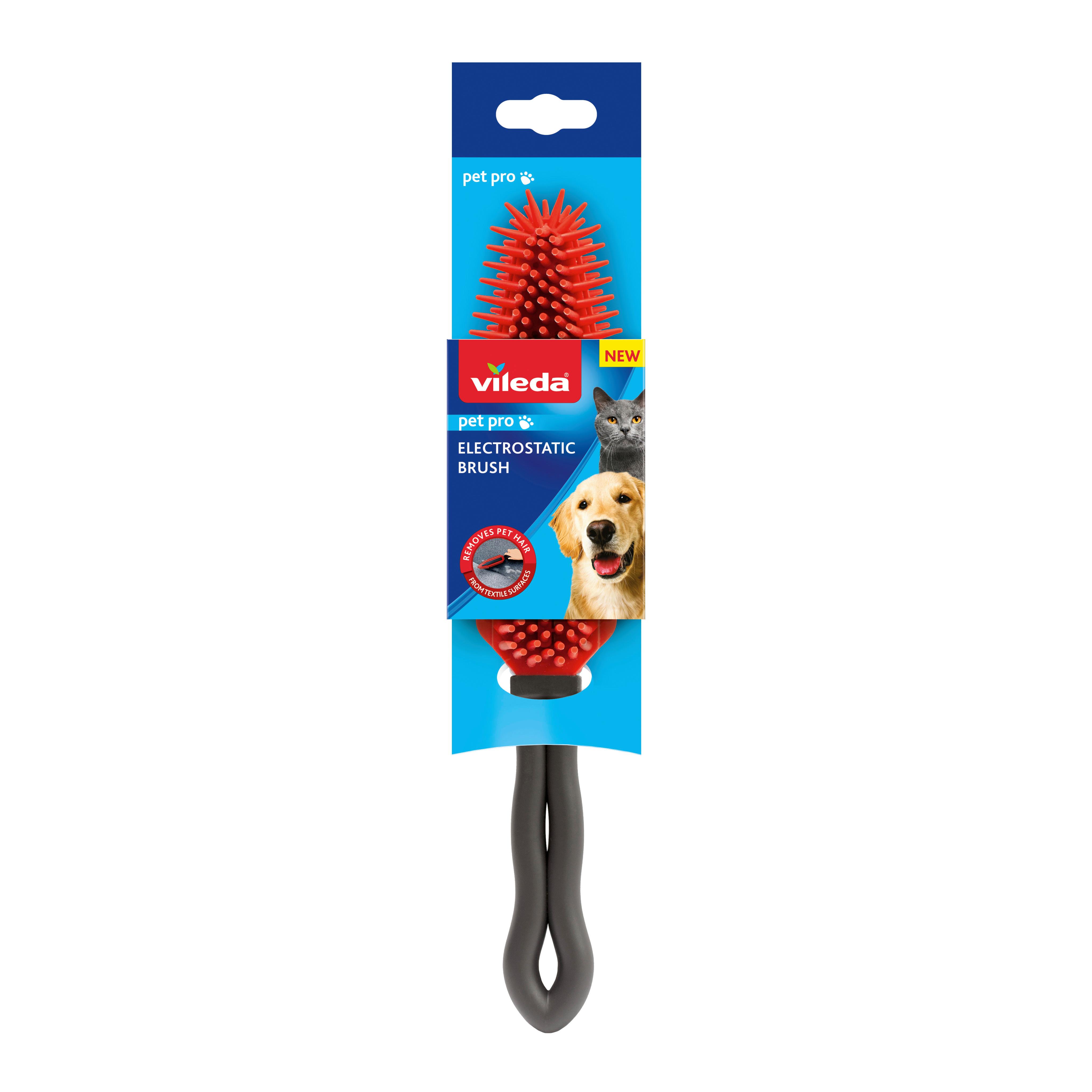Állatszőr-kefe Pet Pro Elektrosztatikus Kefe - piros/szürke, Basics, műanyag - Vileda