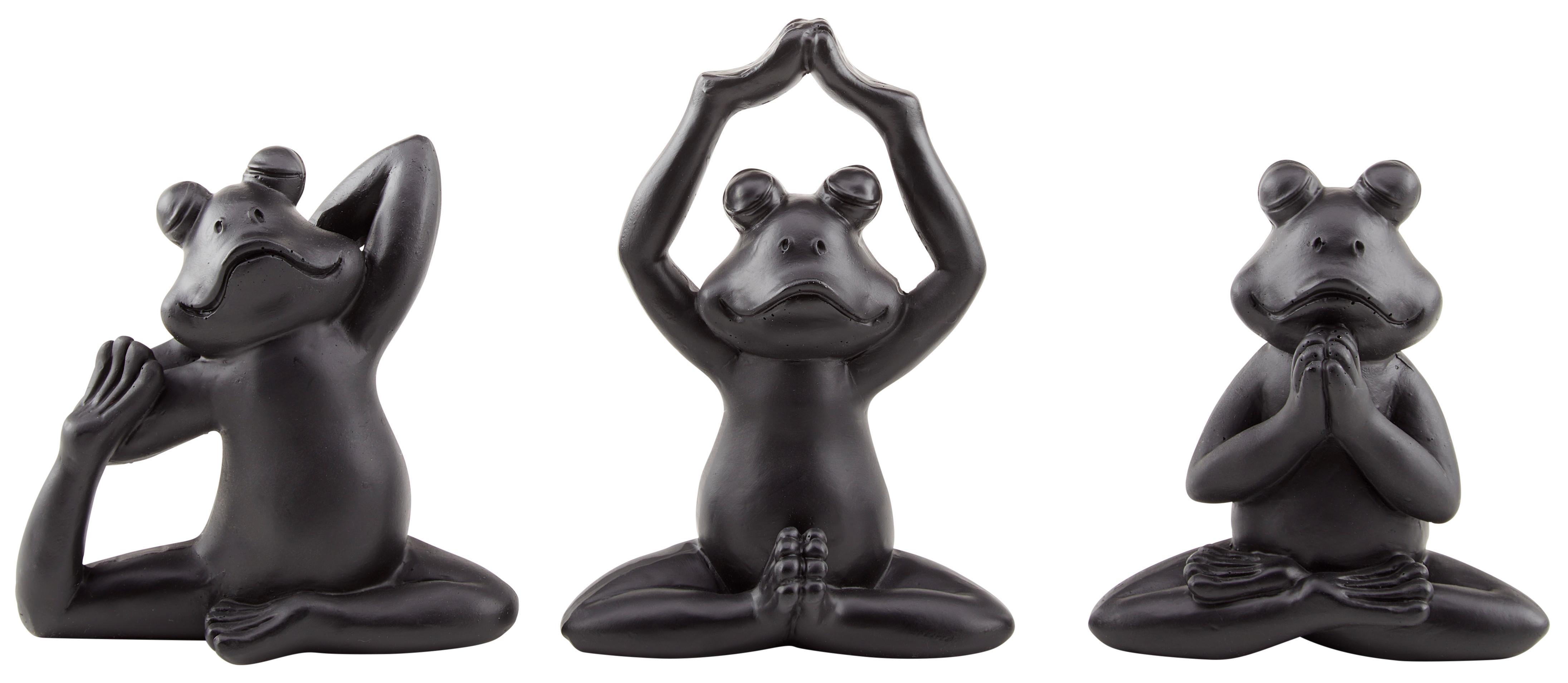 Dekofrosch Silva - Schwarz, MODERN, Kunststoff (9,5/5,5/13cm) - Luca Bessoni
