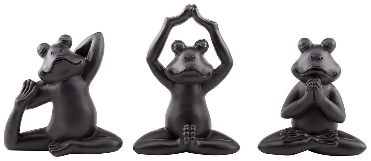 Dekofrosch Silva - Schwarz, MODERN, Kunststoff (9,5/5,5/13cm) - Luca Bessoni