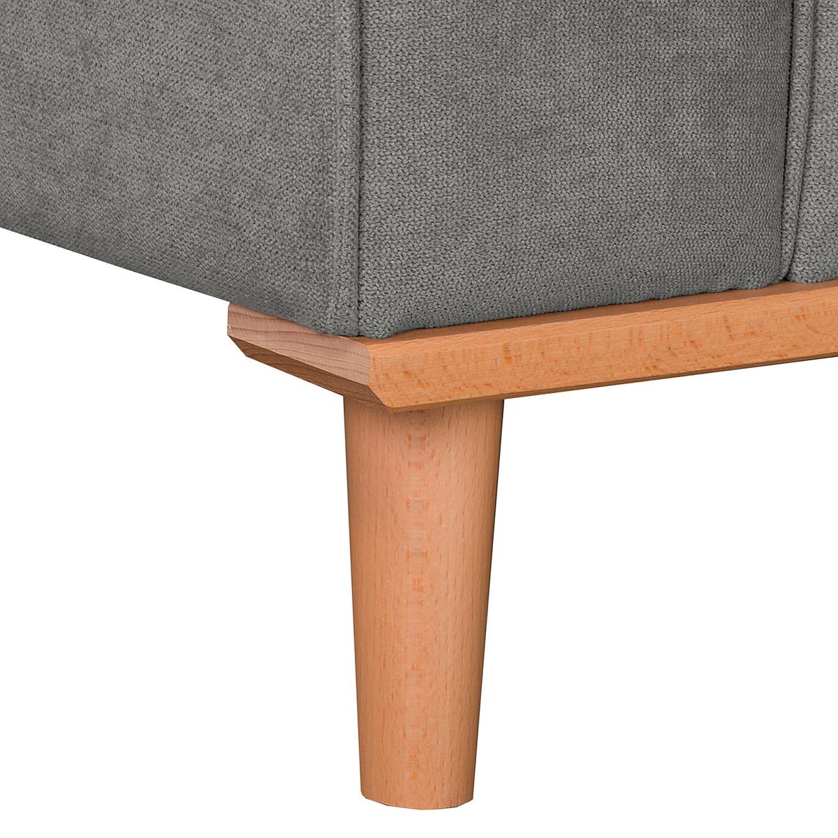 Ecksofa Beata Grau S: 230x150 cm - Wengefarben/Grau, Design, Textil (230/150cm) - Livetastic