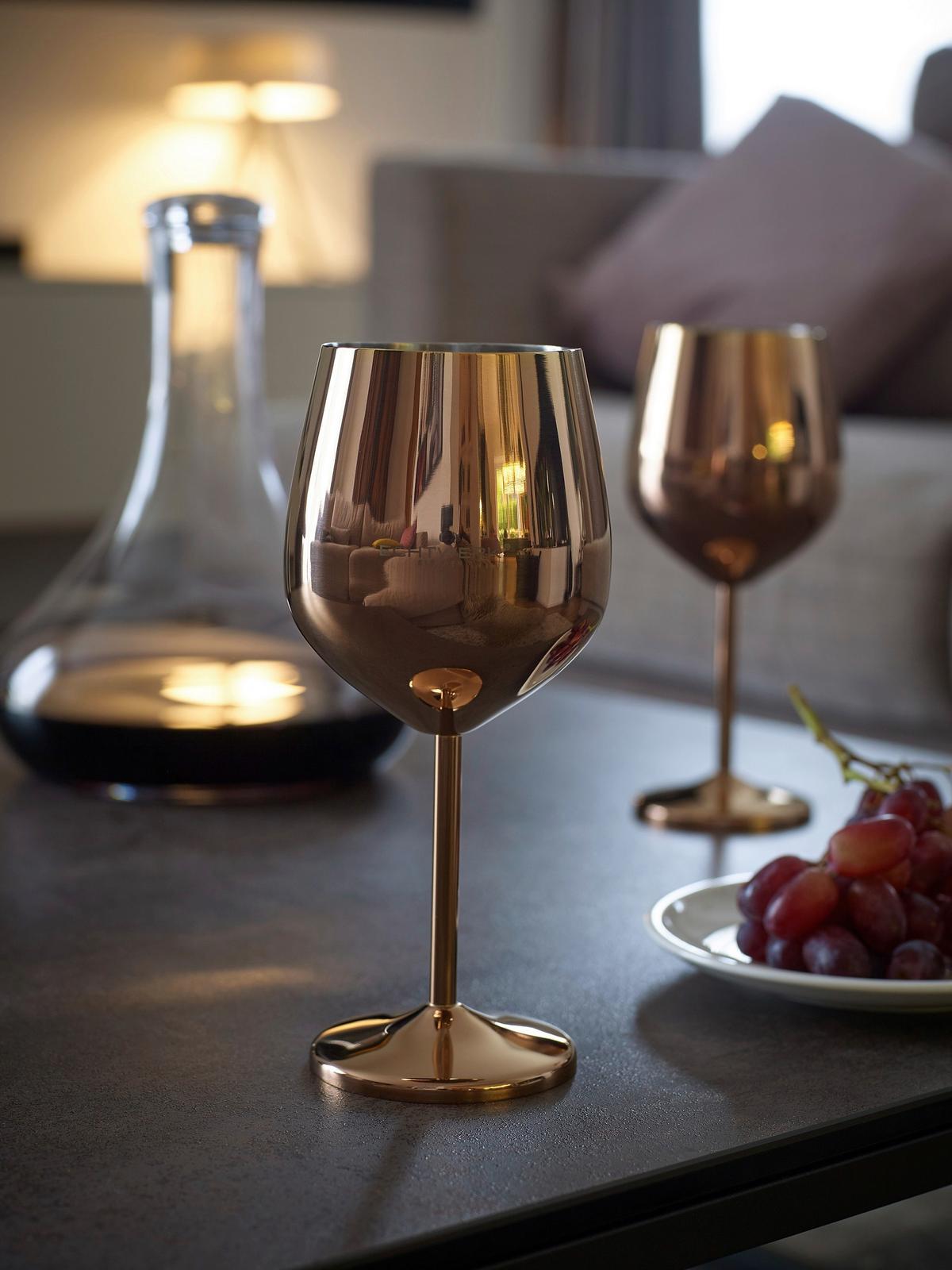 Weingläser Echtwerk Metall, Kupferfarben, Je 500ml - Kupferfarben, Basics, Metall (9,3/4,5/21cm) - Echtwerk