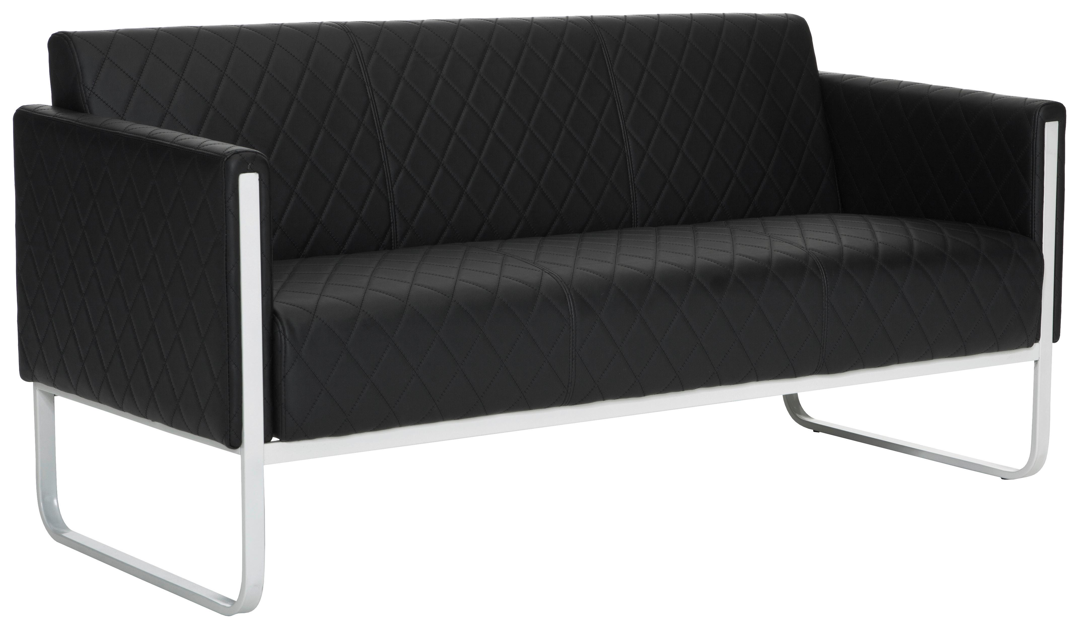 3-sitzer-sofa Aruba Mit Armlehnen, Schwarz Lederlook - Hellgrau/Schwarz, MODERN, Textil (159/78/71cm) - MID.YOU
